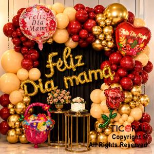 SET DE GLOBOS ARCO XL FELIZ DIA MAMA FLOR (GY 7428) 59 UNIDADES (XY04807)